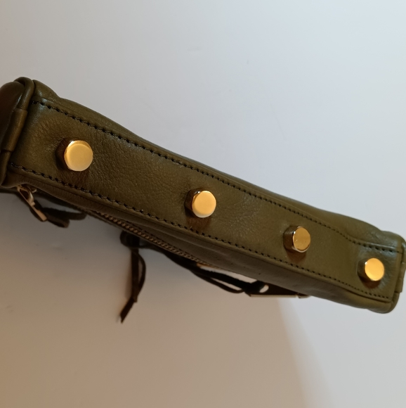 Rebecca Minkoff Dark Olive Leather Shoulder Bag /Crossbody with Chain Strap - Picture 9 of 12